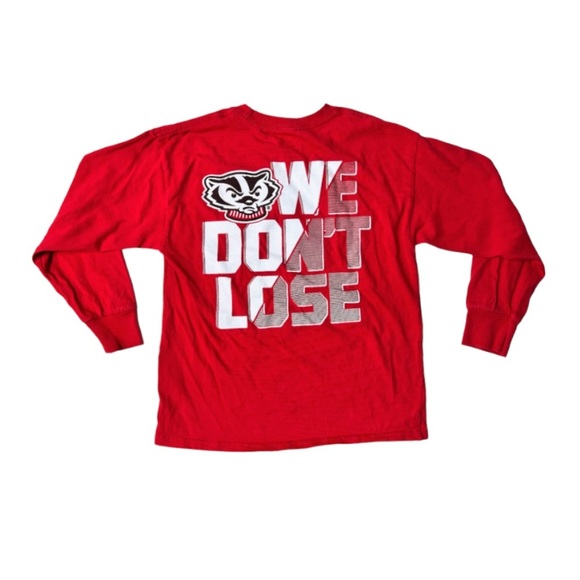 Russell Brand Wisconsin Badgers Kids Tee “We Don’t Lose” on Back Size S (6-7) - Picture 7 of 9